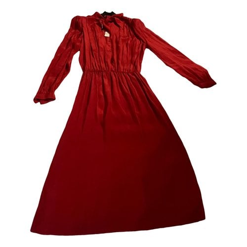 Pre-owned Alberto Biani Silk Mid-length Dress In Red