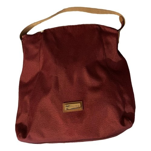 Pre-owned Borbonese Cloth Handbag In Burgundy