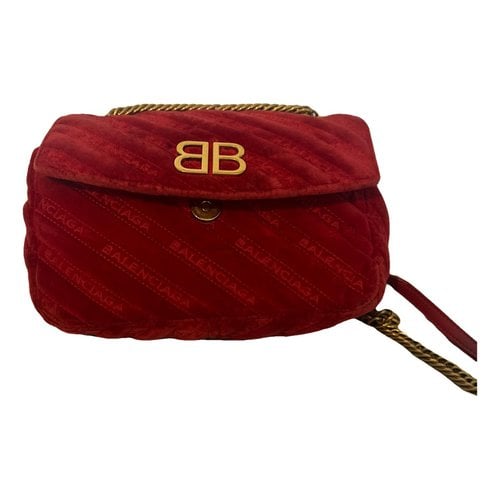 Pre-owned Balenciaga Bb Chain Crossbody Bag In Red