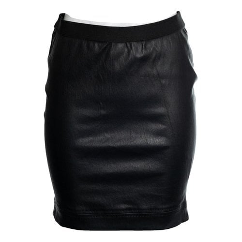 Pre-owned Helmut Lang Leather Mini Skirt In Black