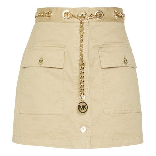 Pre-owned Michael Kors Mini Skirt In Khaki