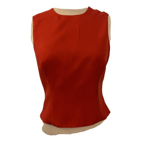 Pre-owned Versace Silk Top In Red