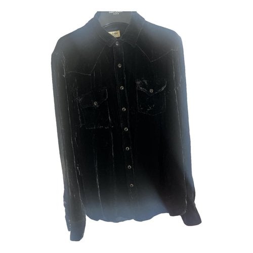 Pre-owned Saint Laurent Velvet Shirt In Black