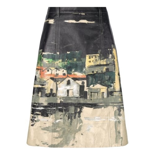 Pre-owned Prada Leather Skirt In Multicolour