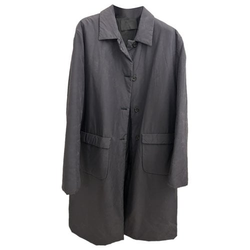 Pre-owned Prada Silk Trench Coat In Grey