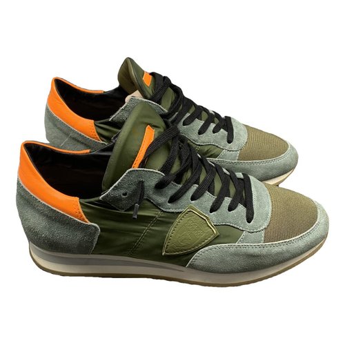 Pre-owned Philippe Model Leather Low Trainers In Green