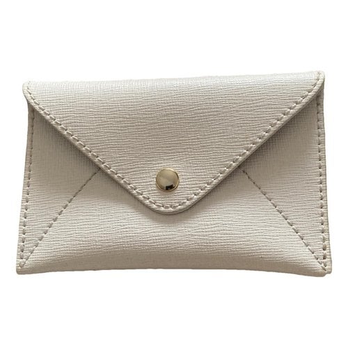 Pre-owned Coccinelle Leather Card Wallet In White