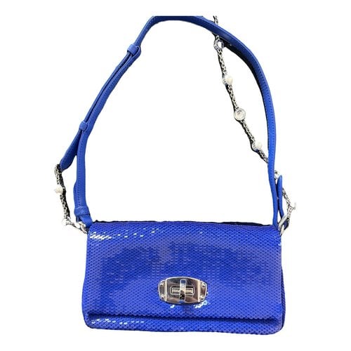 Pre-owned Miu Miu Miu Crystal Leather Crossbody Bag In Blue