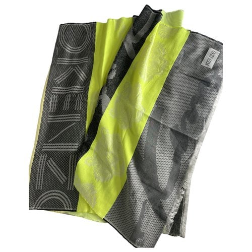 Pre-owned Kenzo Tiger Wool Scarf In Anthracite