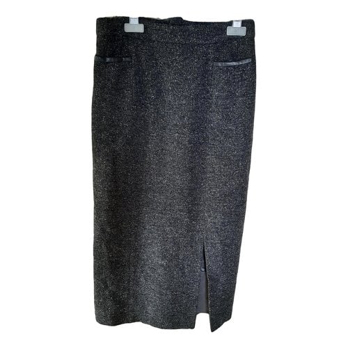 Pre-owned Gerard Darel Wool Mid-length Skirt In Anthracite