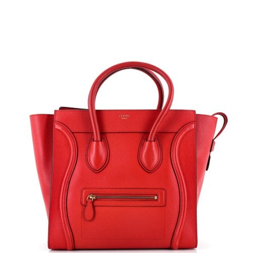 Pre-owned Celine Leather Handbag In Red