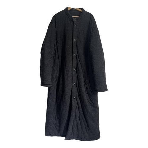Pre-owned Yohji Yamamoto Coat In Anthracite