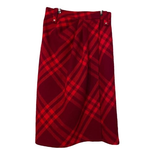 Pre-owned Burberry Wool Mid-length Skirt In Red