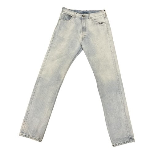 Pre-owned Vetements Straight Jeans In Turquoise