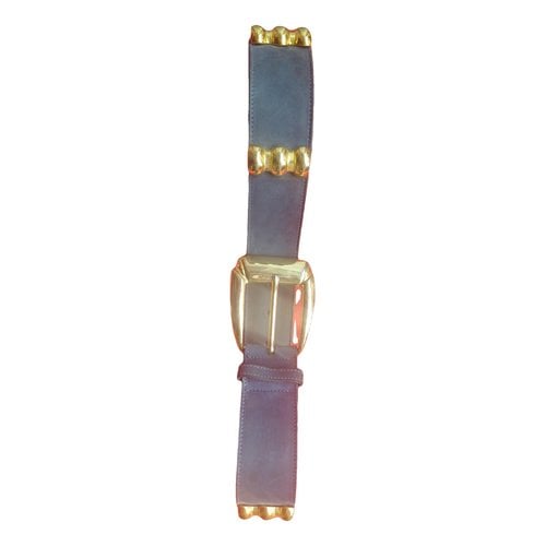 Pre-owned Escada Leather Belt In Blue