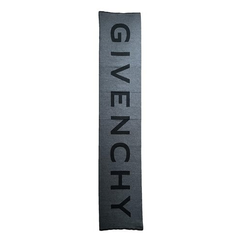 Pre-owned Givenchy Wool Scarf & Pocket Square In Grey