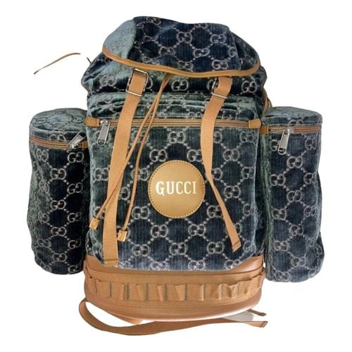 Pre-owned Gucci Velvet Bag In Blue