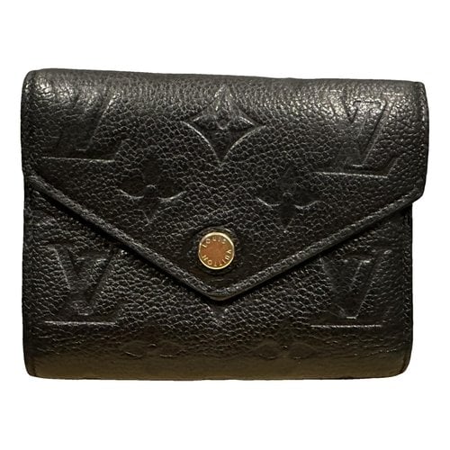 Pre-owned Louis Vuitton Victorine Leather Wallet In Black
