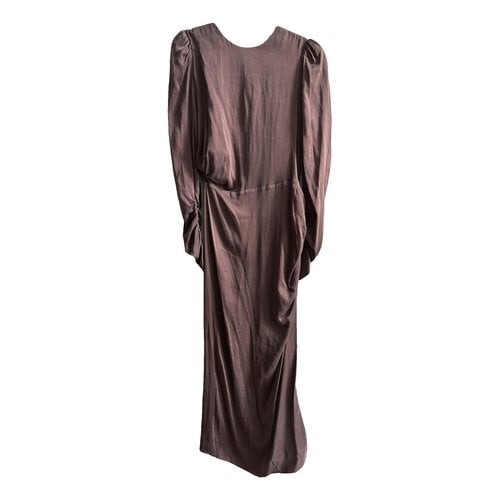 Pre-owned Zimmermann Silk Dress In Brown