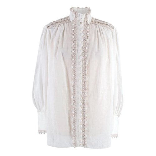 Pre-owned Zimmermann Linen Top In White
