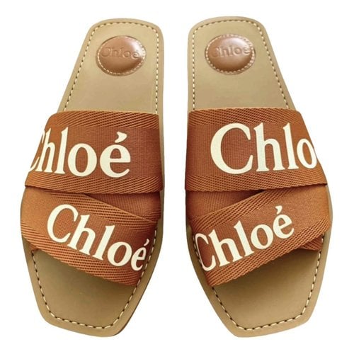 Pre-owned Chloé Cloth Mules & Clogs In Orange