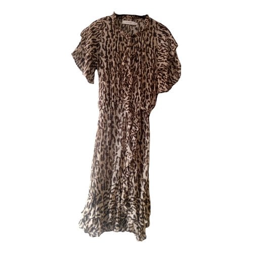 Pre-owned Munthe Silk Mid-length Dress In Beige