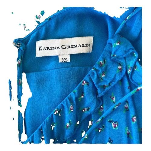 Pre-owned Karina Grimaldi Mid-length Dress In Blue