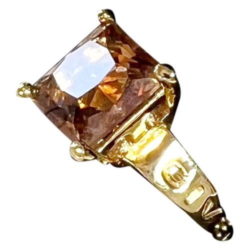 Pre-owned Givenchy Crystal Ring In Brown