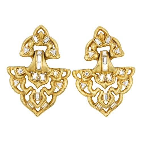 Pre-owned Saint Laurent Arty Earrings In Gold