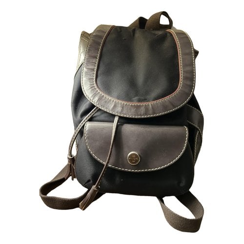 Pre-owned Lancel Leather Backpack In Black