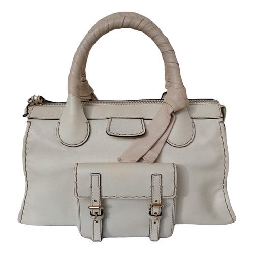 Pre-owned Chloé Edith Leather Handbag In White