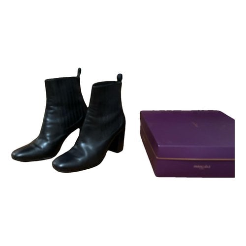 Pre-owned Parallele Leather Boots In Black
