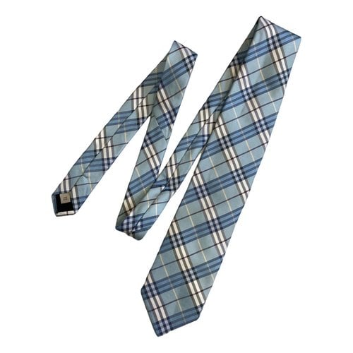 Pre-owned Burberry Silk Tie In Blue