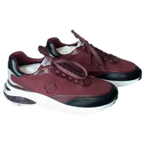 Pre-owned Jimmy Choo Low Trainers In Burgundy