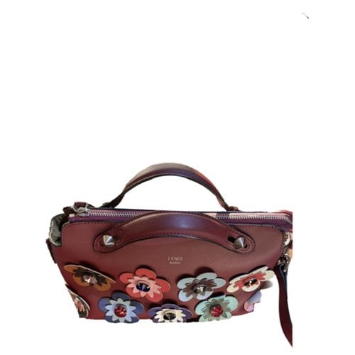 Pre-owned Fendi Carla Selleria Leather Handbag In Burgundy