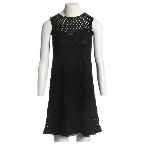 Pre-owned Prada Wool Mini Dress In Black