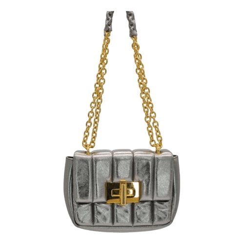 Pre-owned Tom Ford Natalia Leather Handbag In Silver