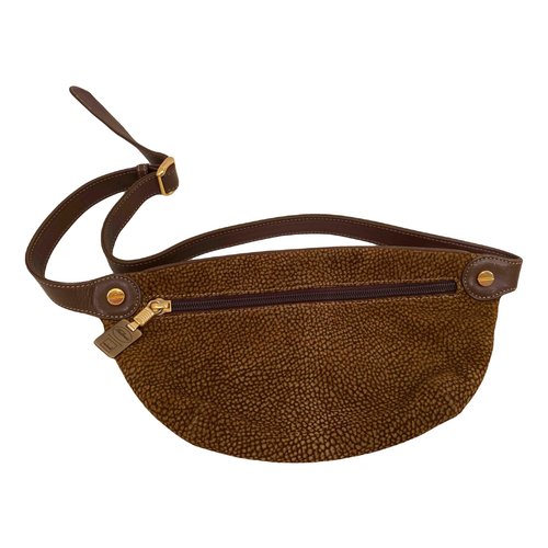 Pre-owned Borbonese Leather Clutch Bag In Brown
