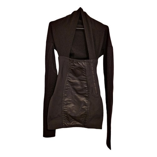 Pre-owned Dolce & Gabbana Leather Mini Dress In Black