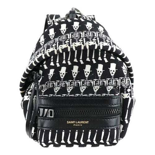 Pre-owned Saint Laurent Cloth Backpack In Black