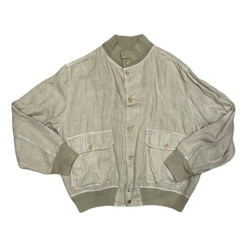 Pre-owned C.p. Company Linen Jacket In Khaki