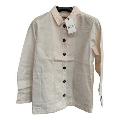 Pre-owned Barbour Short Vest In White