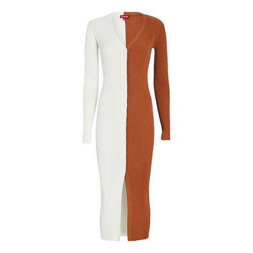 Pre-owned Staud Mid-length Dress In White
