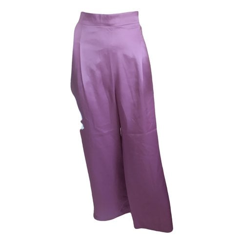 Pre-owned Max Mara Silk Large Pants In Pink