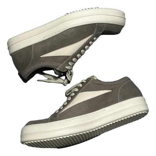 Pre-owned Rick Owens Leather Low Trainers In Brown