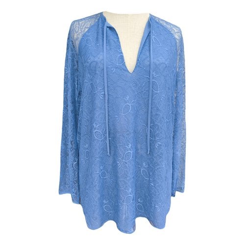 Pre-owned Atos Lombardini Lace Blouse In Blue