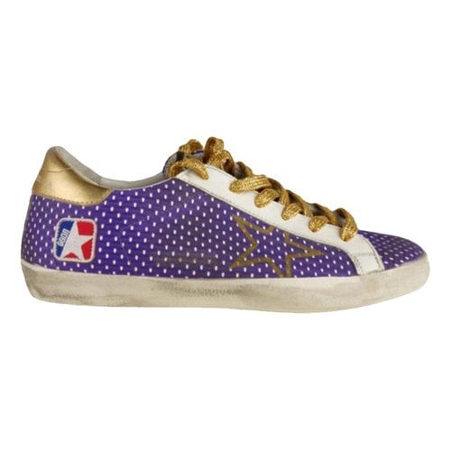 Pre-owned Golden Goose Leather Trainers In Purple