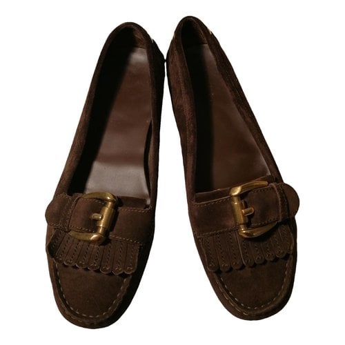 Pre-owned Burberry Leather Flats In Brown
