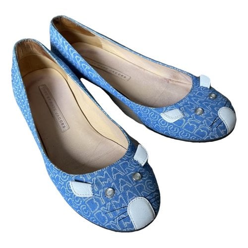 Pre-owned Marc By Marc Jacobs Cloth Ballet Flats In Blue