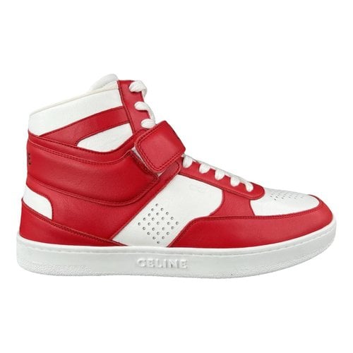 Pre-owned Celine Leather High Trainers In White
